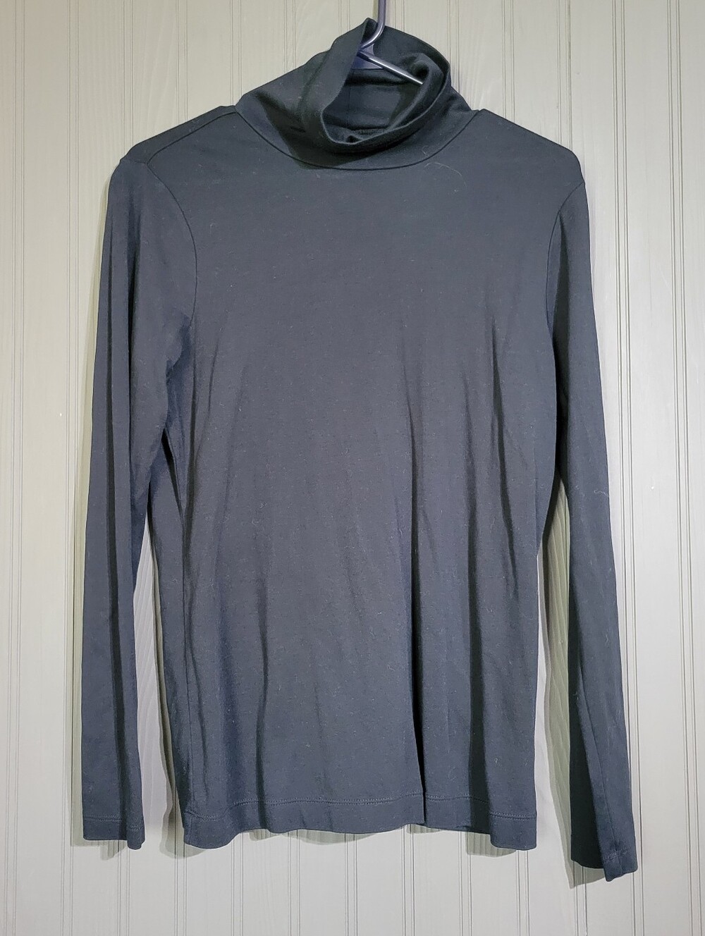 Eddie Bauer Long Sleeve Turtleneck Shirt 100% Cotton Black Women's Medium